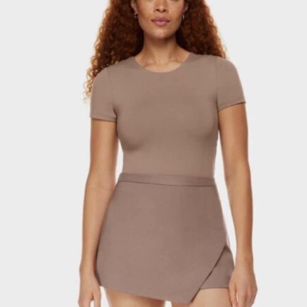 Babaton Contour Crew Bodysuit in Warm Taupe - Picture 3 of 8